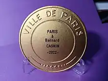 Médaille Grand Vermeil de Paris décernée à Bernard Casnin le 30 septembre 2022