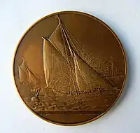 Médaille Le Ministre de la Marine Marchande. Recto gravé par Adolphe Lavée. Éditeur Arthus Bertrand.