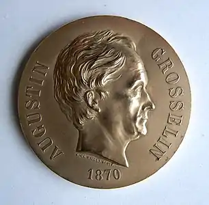 Augustin Grosselin (1800-1878), Institution des petites familles (1870), médaille, avers.