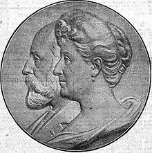 Médaillon de la Société philanthropique en l'honneur de Jules Goüin et son épouse, par Louis-Alexandre Bottée.