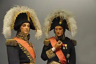 Le maréchal Nicolas Jean-de-Dieu Soult et le général Henri Gatien Bertrand.