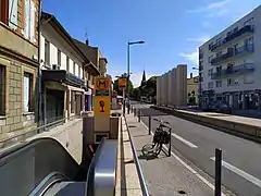 Bouche d'accès à la station de métro Minimes – Claude-Nougaro.