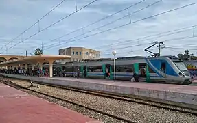 Métro à la gare de Monastir.