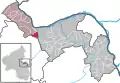 Localisation de Münster-Sarmsheim dans la Verbandsgemeide et dans l'arrondissement