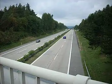 L'autoroute D1 à Měšín.