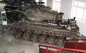Un M47 Patton français exposé au musée des Blindés de Saumur. 856 exemplaires sont livrés à partir de 1953 et ils resteront en service jusqu’en 1970.