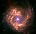 M61 dans le domaine de l'infrarouge par télescope spatial Spitzer.