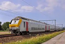 Voiture-pilote M6 sur la ligne entre Knokke et Bruges.