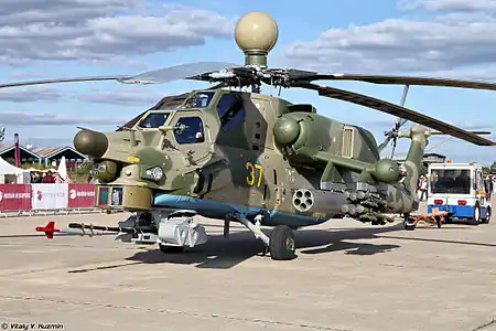 Hélicoptère d'attaque Mi-28 au salon aérien de Moscou en 2013.