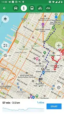 Description de l'image MAPS.ME Android App v9.4.4 Screenshot with Walking Route Built.jpg.