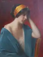 Jeune femme à la robe bleue, Altkirch, musée sundgauvien.