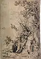 Paisaje con árboles y maleza, plume sépia sur papier, Musée des Beaux-Arts de Cordoue