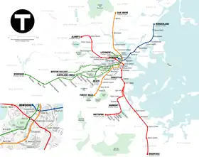 Plan du métro de Boston
