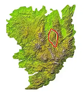 Localisation du Livradois sur la carte du Massif central.
