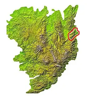 Carte de localisation des monts du Lyonnais dans le Massif central.