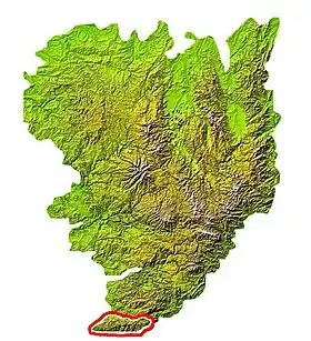 Localisation de la montagne Noire sur la carte du Massif central.