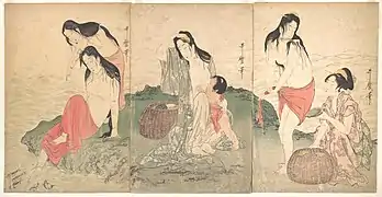 Les pêcheuses d'ormeaux, Utamaro, Japon, vers 1797–1798.