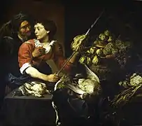 Adriaen van Utrecht & Theodor Rombouts - Intérieur de cuisine (XVIIe siècle)