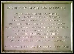 Plaque commémorative des bustes détruit en 1944