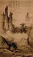 Le Chant des premières pousses (Dansant et chantant, paysans de retour du travail). Ma Yuan, déb. XIIIe siècle, rouleau vertical, encre et couleurs sur soie, 191,8 × 104,5 cm. Musée du Palais, Pékin.