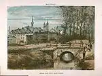 Sint-Pieterspoort (Maastricht) à moitié démoli, lithographie en couleurs, vers 1868.