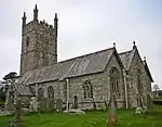 L'église Saint-Laudus à Mabe (en) en Cornouailles, Angleterre, patron de la vile depuis 1201.