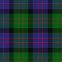 Clan MacDonald : Sur une Base du Clan Campbell, bleu et noir sont séparés par un filet rouge, et les bandes bleues et vertes sont augmentées d'une bande du même, bordée d'un filet simple et limitée d'un filet double (type R4 G2 R2 G32).