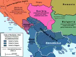 Le Partage de la Macédoine en 1913.