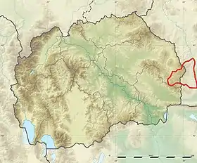 Carte de localisation de la montagne de Maléchévo en Macédoine.