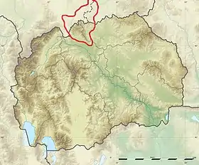 Carte de localisation de la Skopska Crna Gora en Macédoine.