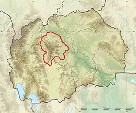 Carte de localisation de la Jakupica en Macédoine du Nord.