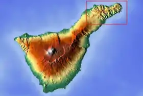 Carte de localisation du massif d'Anaga.