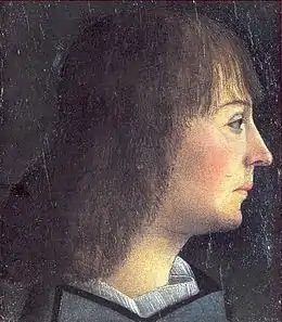 Portrait de Guillaume IX Paléologue, tempera sur bois, 1503, Trésor du Sanctuaire, Serralunga di Crea.
