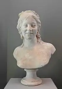 Jean-Antoine Houdon, Madame Houdon, 1786 (portrait au naturel). Plâtre original, H. 48 cm. Paris, musée du Louvre.