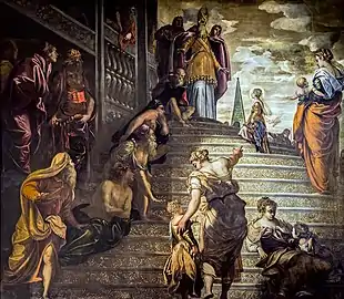 Présentation de Marie au temple par  Tintoretto.