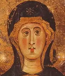 Madone de Santa Maria Primerana (Fiesole) - détail, visage de la Vierge