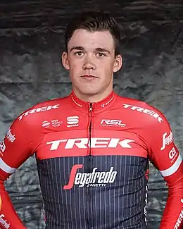 Mads Pedersen, vếtu du maillot de l'équipe.