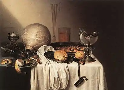 Nature morte avec une cruche et une coupe de coquille de nautile, 1642-1644,Bruxelles.