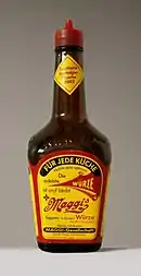 Condiment liquide Maggi (réplique d'un flacon historique).