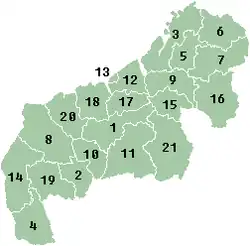 Districts (fivondronana) de la province de Mahajanga