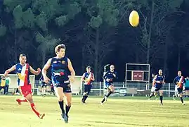 2014, Morgan Hirsh et Rémy Risson durant le match contre les ALFA Lyon.