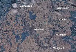 Le Triangle du Main et ses méandres à Volkach.