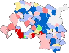 Carte des étiquettes politiques des maires de la métropole