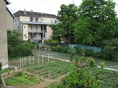 Maison et jardin au bord de la Cuisance.