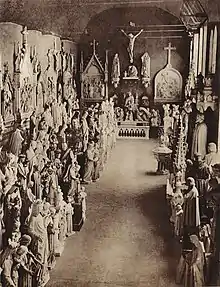 La galerie d'exposition vers 1920