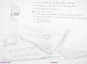 Sous la lettre « E », plan de la maison de M. de Salienne (seconde moitié du XVIIIe siècle).