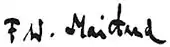 Signature de Frederic William Maitland