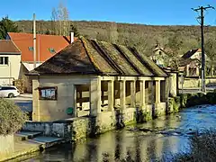 Le lavoir au bord de la Romaine.