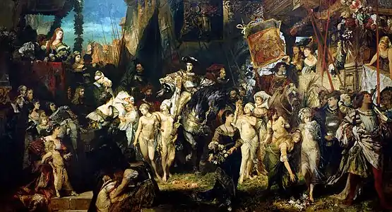 Hans Makart, L'Entrée de Charles Quint à Anvers (1878), Kunsthalle de Hambourg.