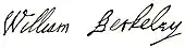 signature de William Berkeley